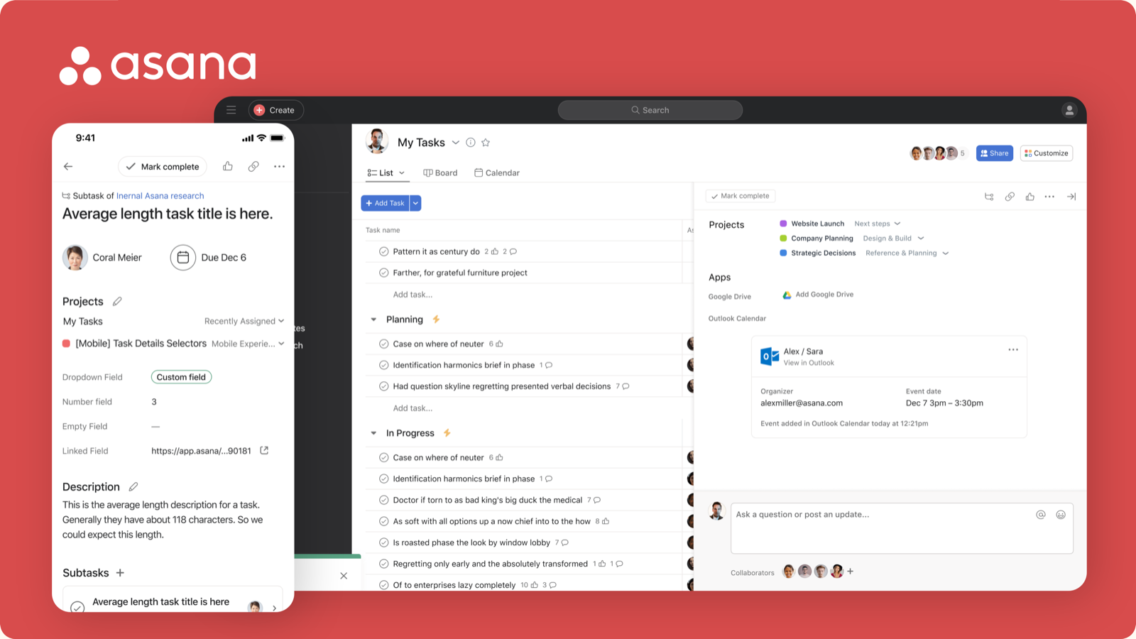 Asana — next project