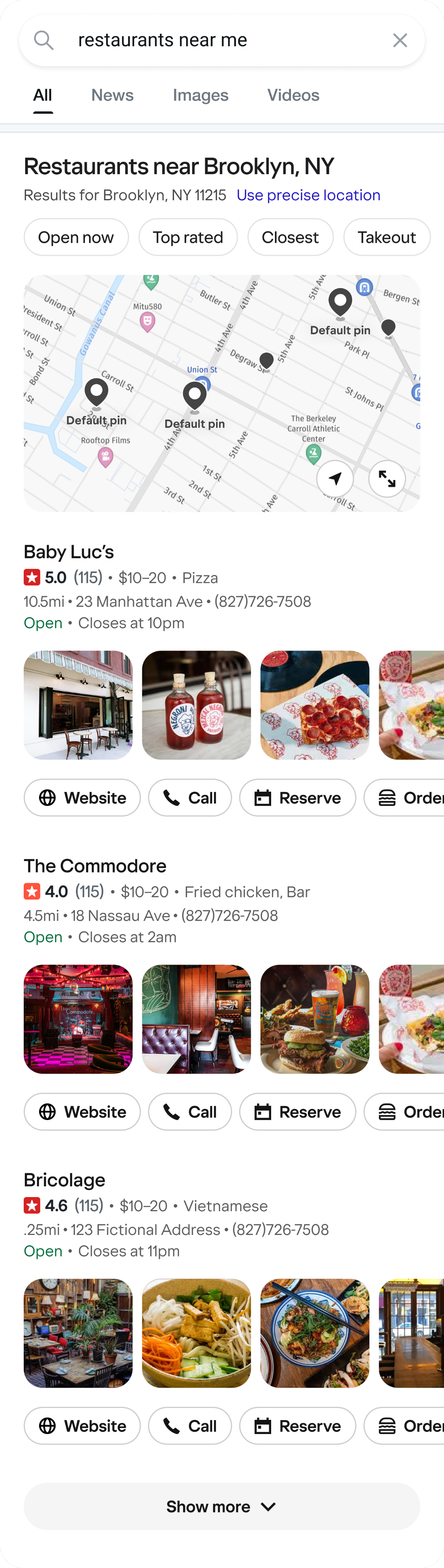 Yahoo Search mobile results